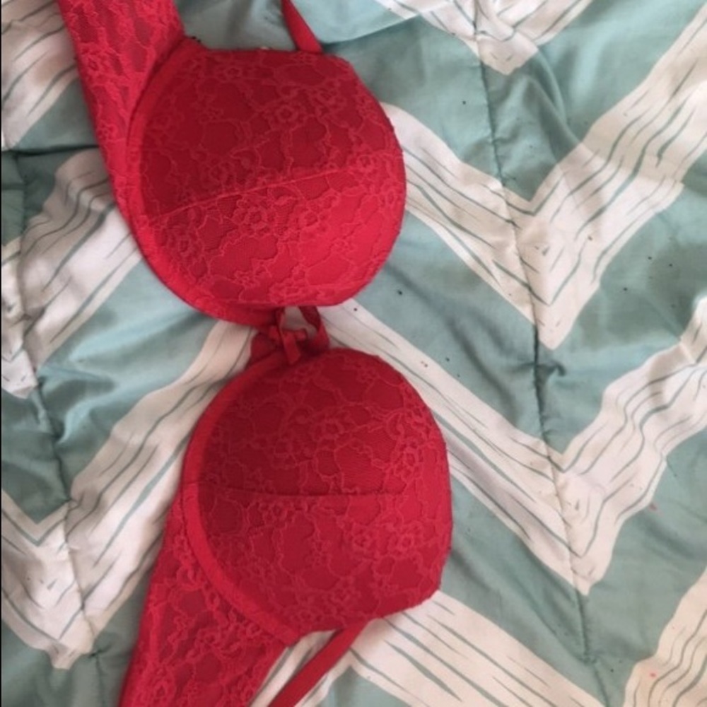 Red lace bra from pink 36b